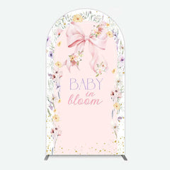 Aperturee Aperturee Floral Bow Baby In Bloom Gender Reveal Arch Backdrop