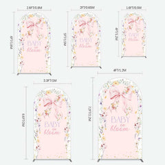 Aperturee Aperturee Floral Bow Baby In Bloom Gender Reveal Arch Backdrop
