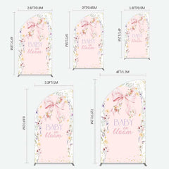 Aperturee Aperturee Floral Bow Baby In Bloom Gender Reveal Half Moon Arch Backdrop
