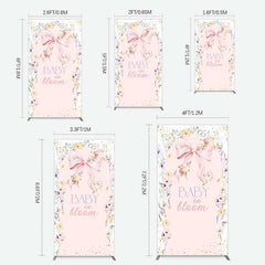 Aperturee Aperturee Floral Bow Baby In Bloom Gender Reveal Rectangle Backdrop