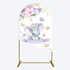 Aperturee - Aperturee Floral Butterfly Sweet Elephant Oh Baby Arch Backdrop