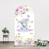 Aperturee - Aperturee Floral Butterfly Sweet Elephant Oh Baby Arch Backdrop