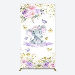 Aperturee - Aperturee Floral Butterfly Sweet Elephant Oh Baby Rectangle Backdrop