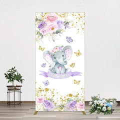 Aperturee - Aperturee Floral Butterfly Sweet Elephant Oh Baby Rectangle Backdrop