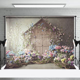 Aperturee - Aperturee Floral Cabin Sweet Indoor Elegant Wedding Backdrop