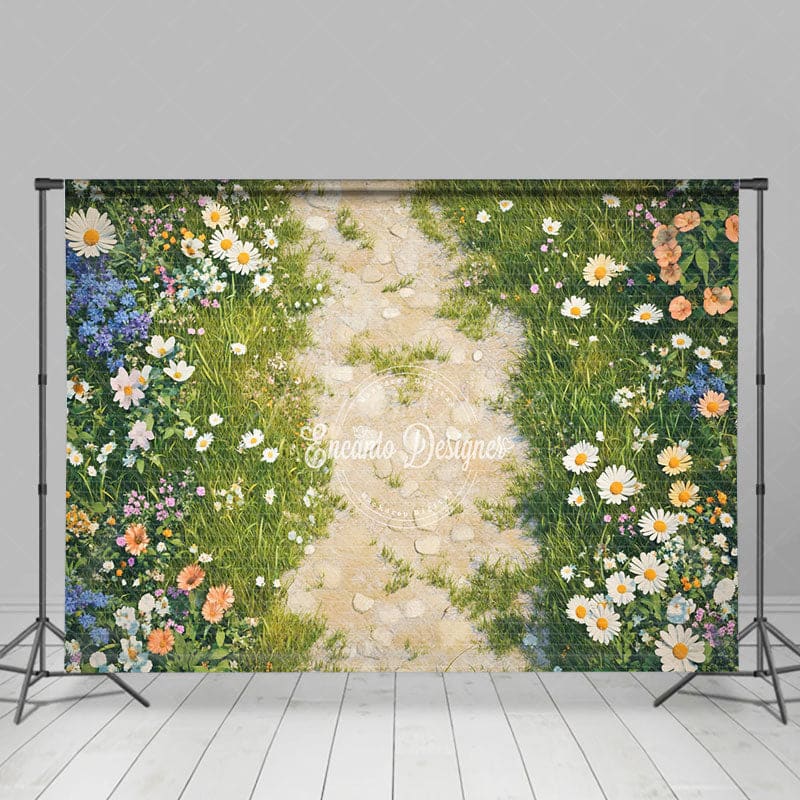 Aperturee - Aperturee Floral Country Road Fresh Sweet Wedding Backdrop