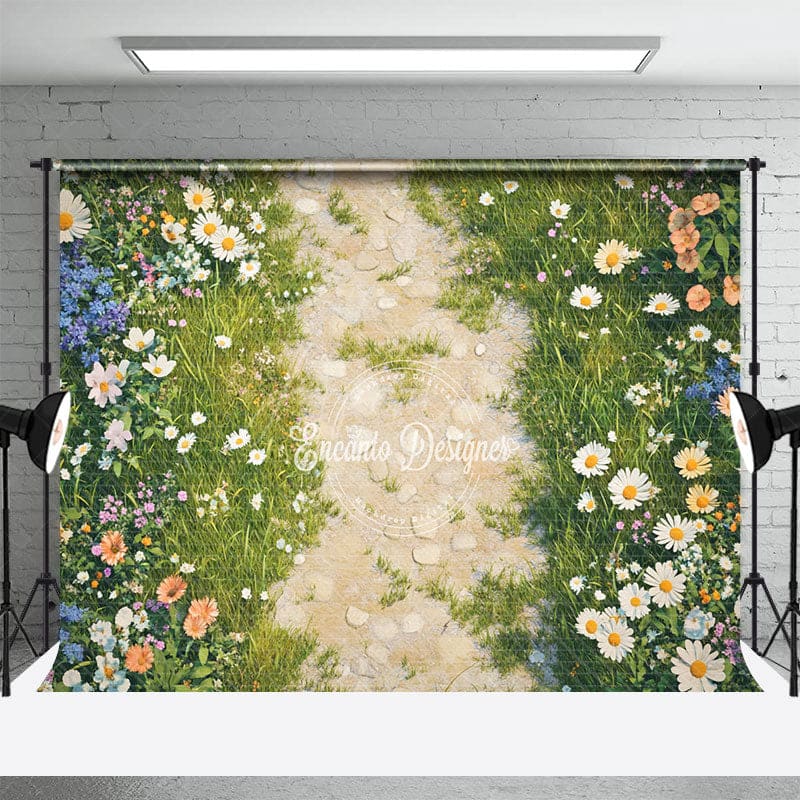 Aperturee - Aperturee Floral Country Road Fresh Sweet Wedding Backdrop