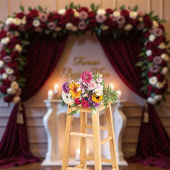 Aperturee - Aperturee Floral Drappery Sweet Wedding Photography Backdrop