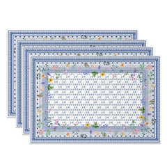 Aperturee - Aperturee Floral Elegant Slovakia Pattern Set of 4 Placemats