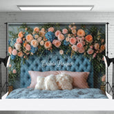 Aperturee - Aperturee Floral Elegant Soft Vibe Sweet Headboard Backdrop