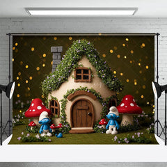 Aperturee - Aperturee Floral Fairy Tale Mushroom World Cake Smash Backdrop