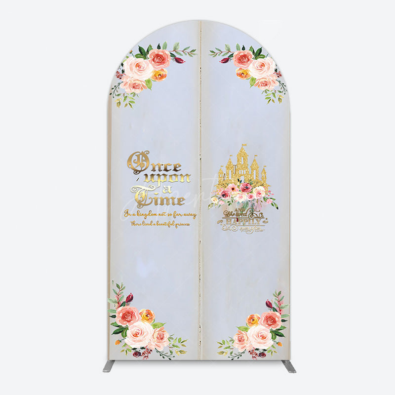 Aperturee - Aperturee Floral Fairy Tale Story Book Birthday Arch Backdrop