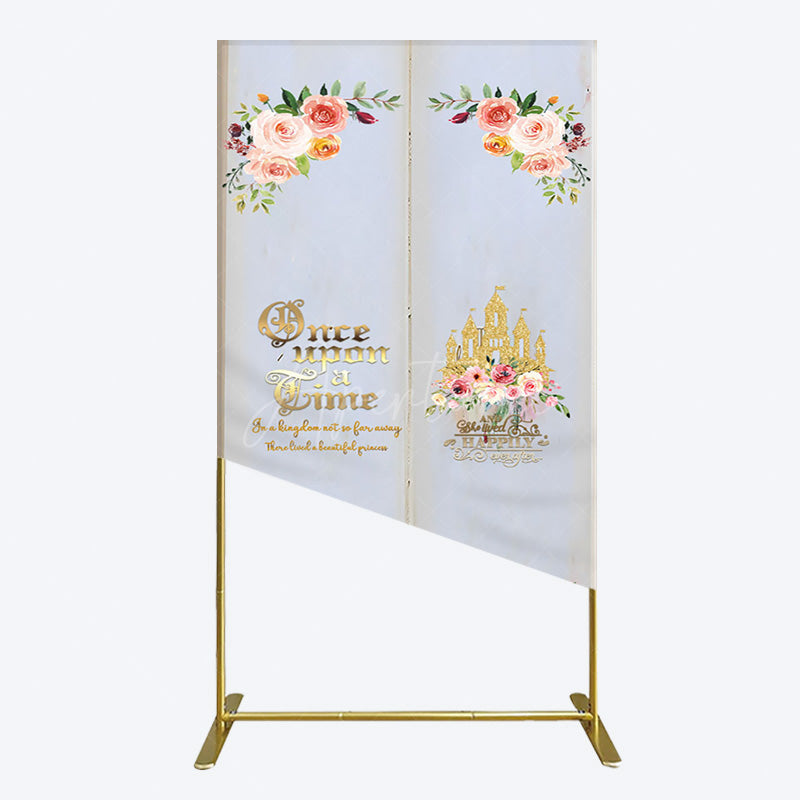 Aperturee - Aperturee Floral Fairy Tale Story Book Birthday Rectangle Backdrop