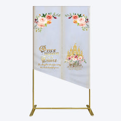 Aperturee - Aperturee Floral Fairy Tale Story Book Birthday Rectangle Backdrop