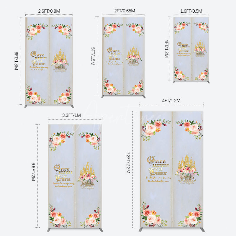 Aperturee - Aperturee Floral Fairy Tale Story Book Birthday Rectangle Backdrop