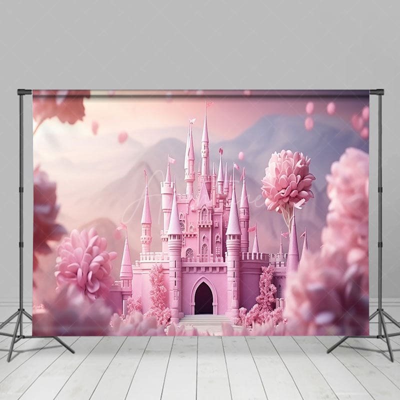 Aperturee - Aperturee Floral Fairy Tale Wonderland Castle Photo Backdrop