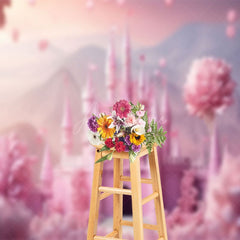 Aperturee - Aperturee Floral Fairy Tale Wonderland Castle Photo Backdrop