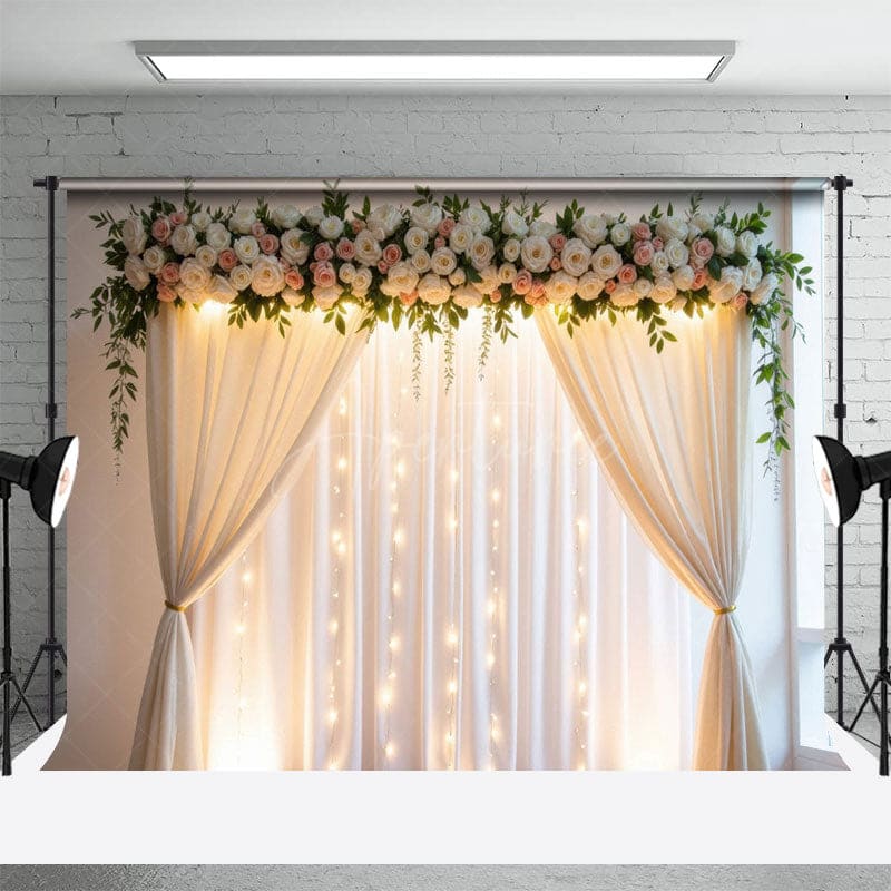 Aperturee - Aperturee Floral Fairy Window Accent Sweet Wedding Backdrop