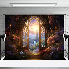 Aperturee - Aperturee Floral Fairy Wonderland Door Cake Smash Backdrop