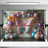 Aperturee - Aperturee Floral Fancy Butterfly Balloon Arch Wedding Backdrop