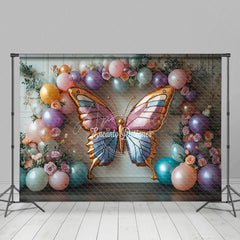 Aperturee - Aperturee Floral Fancy Butterfly Balloon Arch Wedding Backdrop