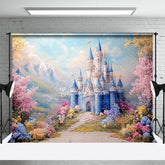Aperturee - Aperturee Floral Fine Art With Cartoon Castle Wedding Backdrop