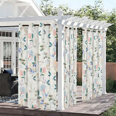 Aperturee - Aperturee Floral Fresh Vibe Waterproof Printed Outdoor Curtains