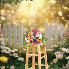 Aperturee - Aperturee Floral Garden And White Fence Spring Bokeh Backdrop