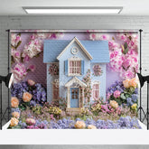 Aperturee - Aperturee Floral Garden Fancy House Spring Photo Bacckdrop