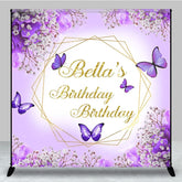 Aperturee - Aperturee Floral Glitter And Violet Custom Birthday Backdrop