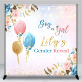 Aperturee - Aperturee Floral Glitter Balloon Custom Baby Shower Backdrop