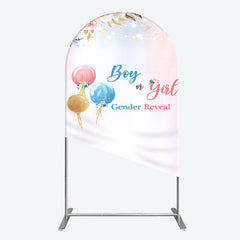 Aperturee - Aperturee Floral Glitter Gender Reveal Sweet Arch Backdrop