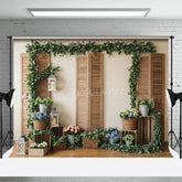 Aperturee - Aperturee Floral Green Plants Indoor Decor Spring Backdrop