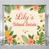 Aperturee - Aperturee Floral Hawaii Island Soiree Custom Birthday Backdrop