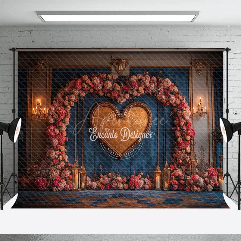 Aperturee - Aperturee Floral Heart Arch Elegant Sweet Wedding Backdrop