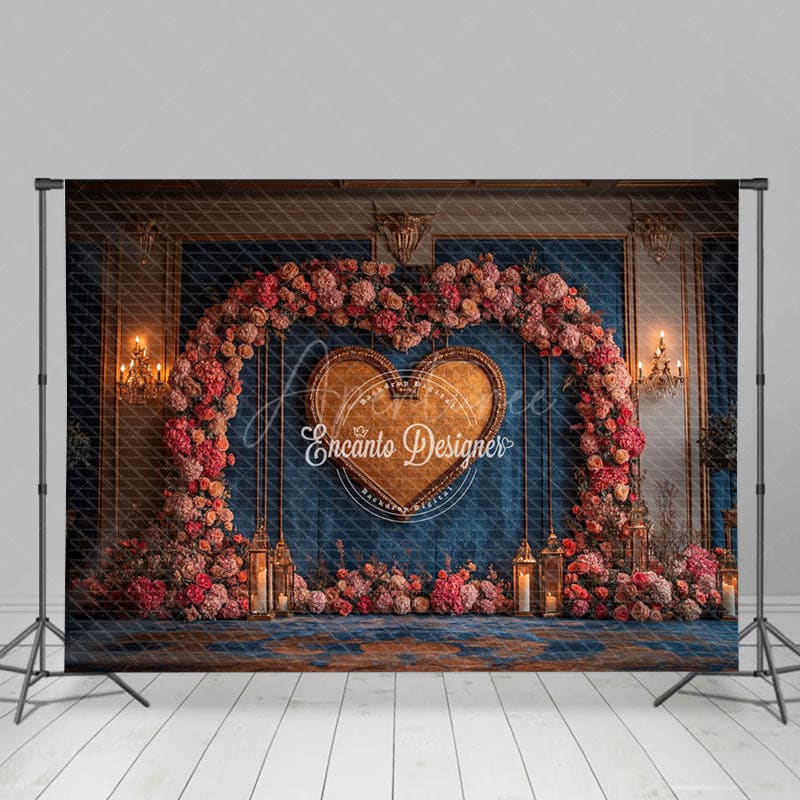 Aperturee - Aperturee Floral Heart Arch Elegant Sweet Wedding Backdrop