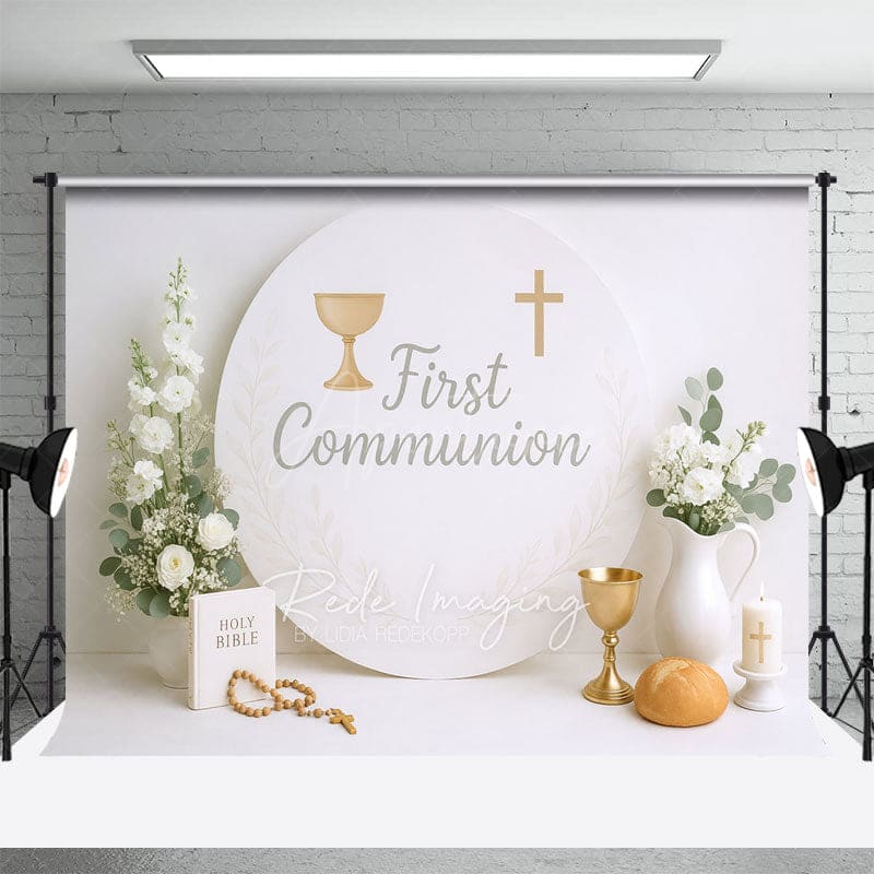Aperturee - Aperturee Floral Holy Grails Communion Cake Smash Backdrop