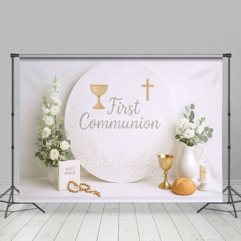 Aperturee - Aperturee Floral Holy Grails Communion Cake Smash Backdrop