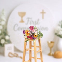 Aperturee - Aperturee Floral Holy Grails Communion Cake Smash Backdrop