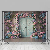 Aperturee - Aperturee Floral Hydrangea Arch Farm Door Wedding Backdrop