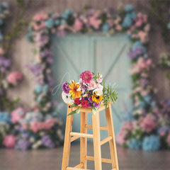 Aperturee - Aperturee Floral Hydrangea Arch Farm Door Wedding Backdrop