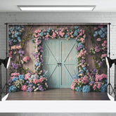 Aperturee - Aperturee Floral Hydrangea Arch Farm Door Wedding Backdrop