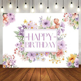 Aperturee - Aperturee Floral Lavender Purple Spring Vibe Birthday Backdrop
