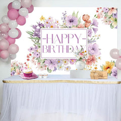 Aperturee - Aperturee Floral Lavender Purple Spring Vibe Birthday Backdrop