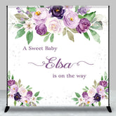 Aperturee - Aperturee Floral Lavender Sweet Custom Baby Shower Backdrop