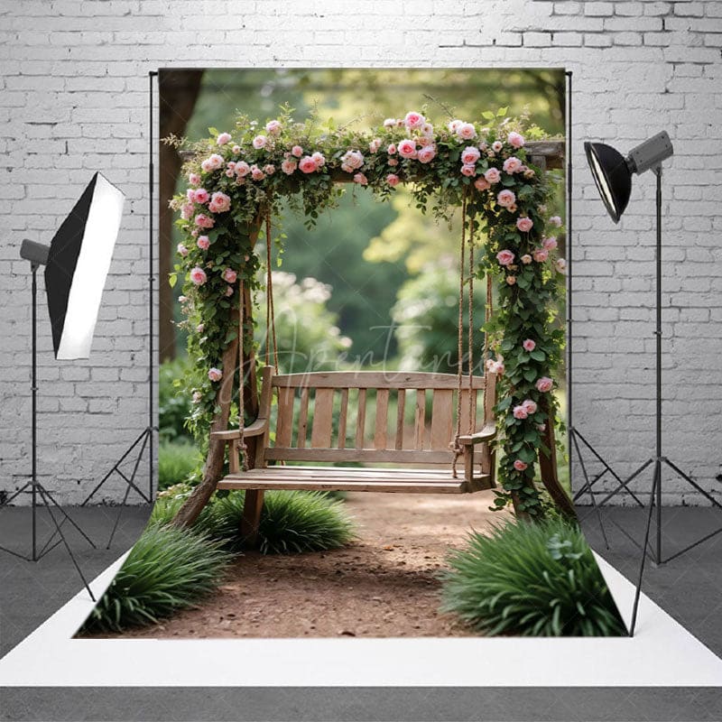 Aperturee - Aperturee Floral Lift Bokeh Forest Sweet Photography Backdrop