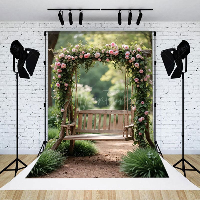 Aperturee - Aperturee Floral Lift Bokeh Forest Sweet Photography Backdrop
