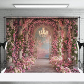 Aperturee - Aperturee Floral Light Auditorium Arch Door Wedding Backdrop