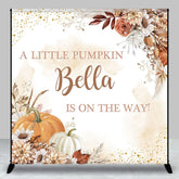 Aperturee - Aperturee Floral Little Pumpkin Custom Baby Shower Backdrop