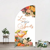 Aperturee - Aperturee Floral Love At First Sprits Wedding Half Moon Arch Backdrop